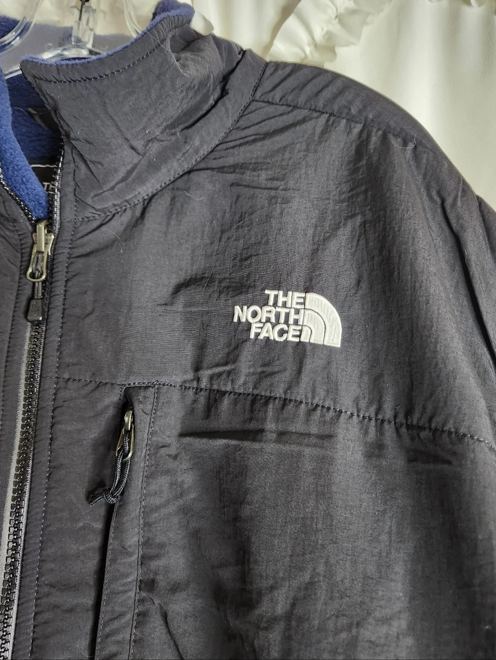The North Face Denali Fleece Jacket retro black and navy blue Sz XXL